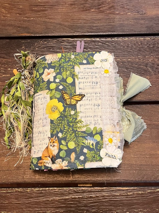 Hand Crafted Other - Small Chunky Junk Journal Nature Music Christian Faith Based Softcover 3 Sig